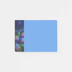 Farbige Leuchtende Abstrakte Blaue Rosa Grüne Frak Post-it Klebezettel