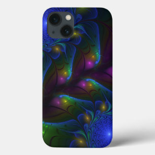 Farbige Leuchtende Abstrakte Moderne Trippy-Frakta iPhone 13 Hülle