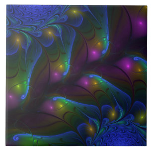 Farbige Leuchtende Abstrakte Moderne Trippy-Frakta Fliese