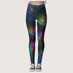 Farbige Leuchtende Abstrakte Moderne Trippy-Frakta Leggings
