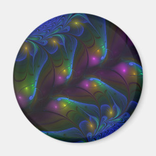 Farbige Leuchtende Abstrakte Moderne Trippy-Frakta Magnet