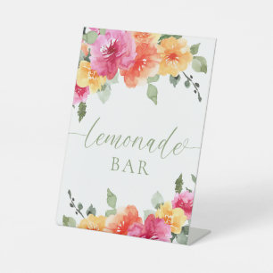 Farbige leuchtende florale Limonadenbar  Sockelschild