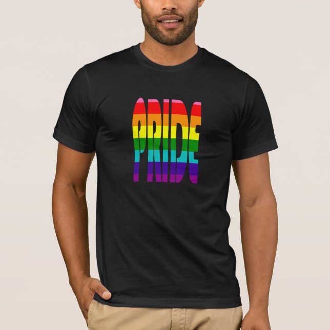 Farbige LGBT Rainbow Text LGBTQ Gay Pride-Unterstü T-Shirt (Vorderseite)