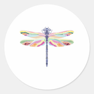 Farbige Libelle Runder Aufkleber