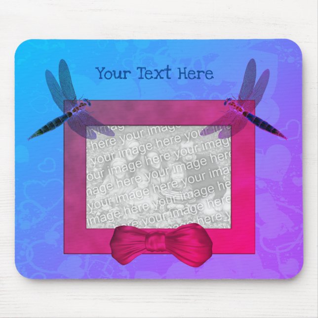 Farbige Libellen-Foto-Rahmen Mousepad (Vorne)