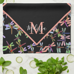 Farbige Libellen personalisiert Geschirrtuch