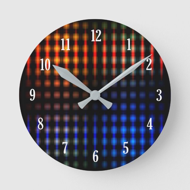 Farbige Lichter Runde Wanduhr (Vorderseite)