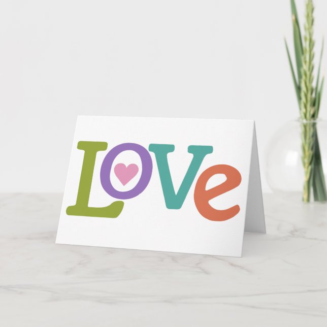 Farbige Liebe Grußkarte Karte (Vorderseite)
