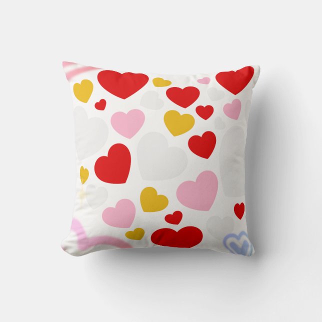 Farbige Liebe Herzdesign-Kopfkissen Kissen (Vorderseite)