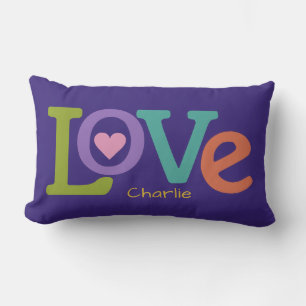 Farbige Liebe individuelle Name werfen Kissen