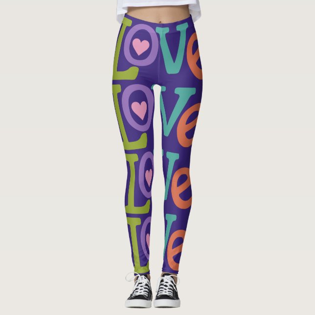Farbige Liebe Leggings (Vorderseite)