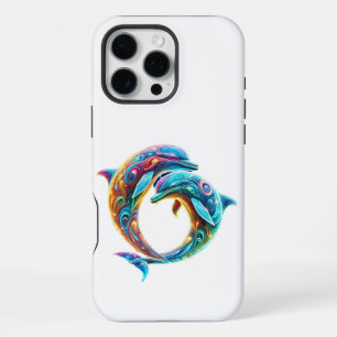 Farbige Liebenswerte Delfine iPhone 16 Pro Max Hülle