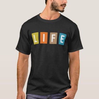 Farbige LIFE-Typografie - Minimalistische Blockkun T-Shirt