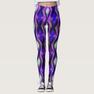 Farbige Lila rosa Grüne Künstlerische Wasserfarbe Leggings