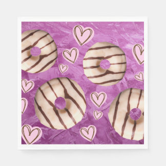 Farbige Lila Streifen Donuts Papier Napkins Serviette
