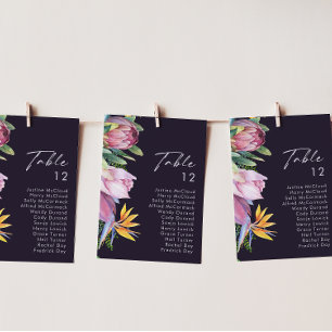 Farbige Lila Tischnummer tropischer Flora