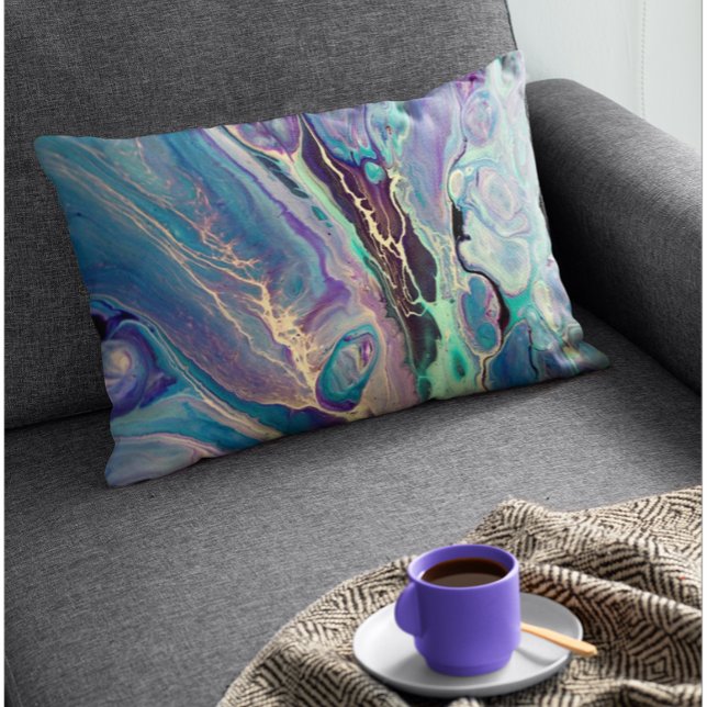 Farbige Lila Ultra-Violet Bright Fluid Abstrakt Lendenkissen (Von Creator hochgeladen)