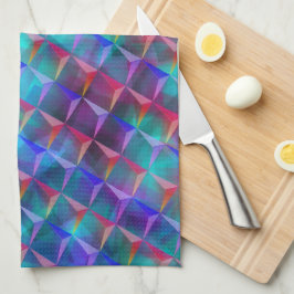 Farbige Lila- und 3D- oder rosa Dreiecke Geschirrtuch