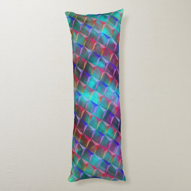 Farbige Lila- und 3D- oder rosa Dreiecke Seitenschläferkissen (Rückseite (Vertikal))