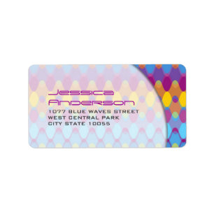 Farbige Lila Zig Zag Muster Mod Waves Adresse Adressaufkleber