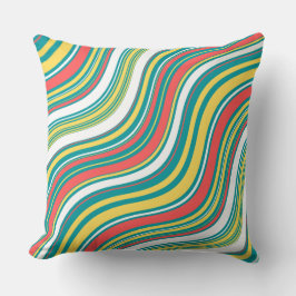 Farbige Linien blau und rot Moderne Sommer Kissen
