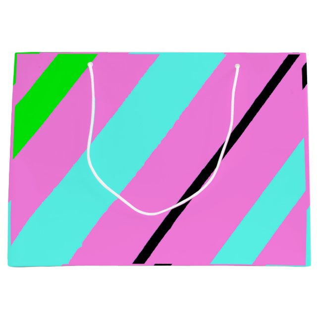 Farbige Linien Große Geschenktüte (Vorderseite)