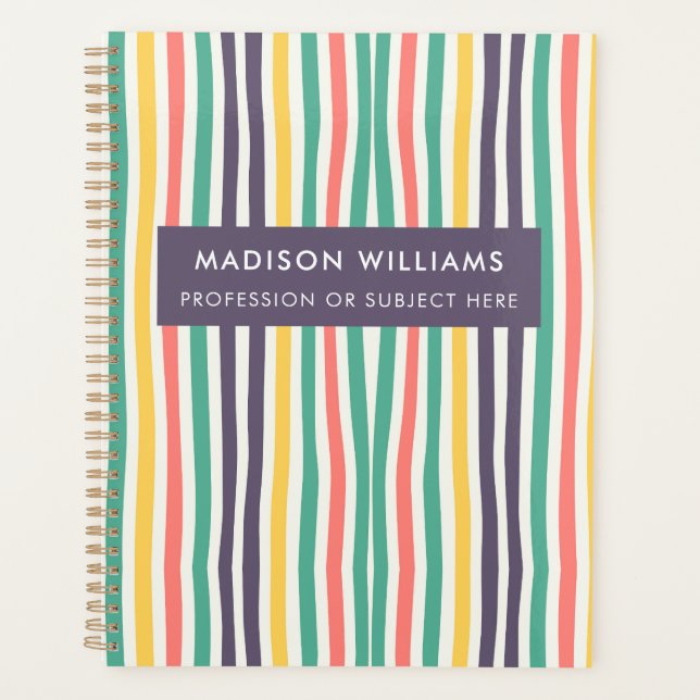 Farbige Linien Moderne Blume Planer (Vorderseite)