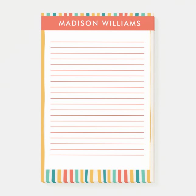 Farbige Linien Post-it Klebezettel (Vorderseite)