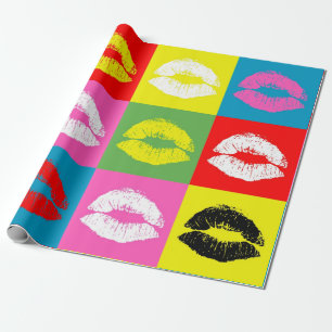 Farbige Lippen Geschenkpapier