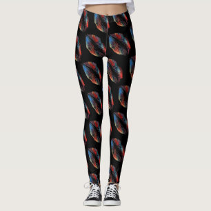 Farbige Lippen Modernes Schwarzes #7 Leggings
