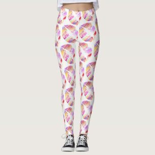 Farbige Lippen Modernes Weiß Leggings