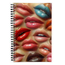 Farbige Lippen Spiralblock Hardcover