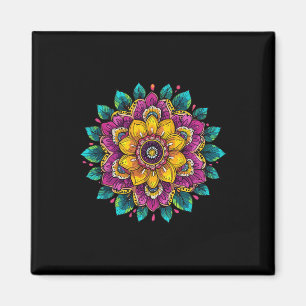 Farbige Lotus-Mandala-Spirituelle Blumsharmonie Magnet