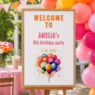 Farbige Luftballons Kinder Geburtstagsfeier Willko Poster
