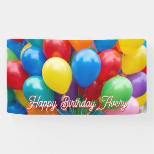 Farbige Luftballons Personalisiert Alles Gute zum Banner