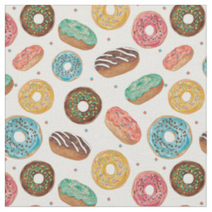 Farbige Lustige Donut-Druckstoffe Stoff