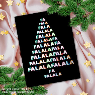 Farbige lustige Weihnachtsfreude FA LA LA Saison S Folien Feiertagspostkarte