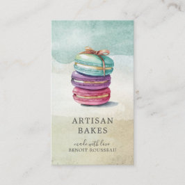 Farbige Macaron Cookies Baker Business Visitenkarte
