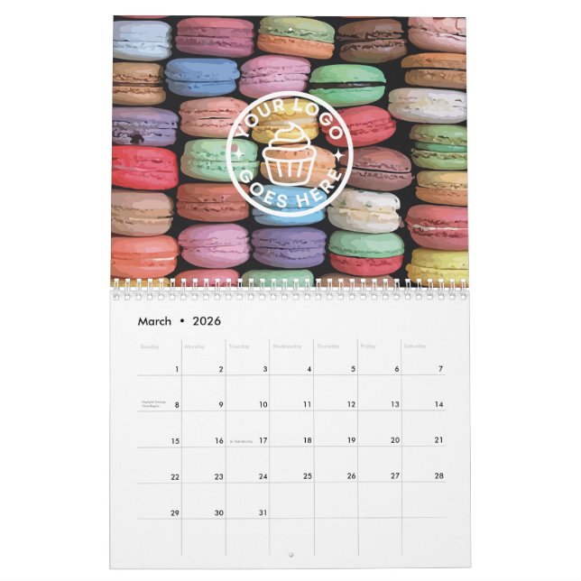 Farbige Macaron-Malerei Kalender (Mär 2026)