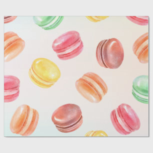 Farbige Macarons Aquarellkunst Geschenkpapier