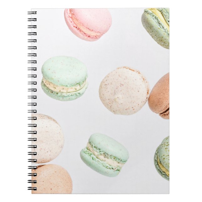 Farbige Macarons: Süßer fallender Muster. Notizblock (Vorderseite)