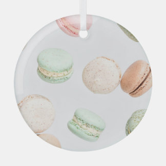 Farbige Macarons: Süßer fallender Muster. Ornament Aus Glas