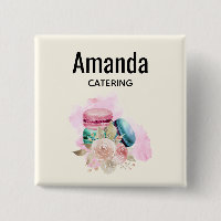 Farbige Macarons und Blume Wasserfarbenkennzeichnu
