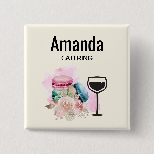 Farbige Macarons und Schaltfläche Wasserfarbe Button (Vorderseite)