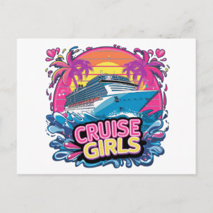 Farbige Mädels-Reise-Kreuzfahrt Karibik-Squad Postkarte