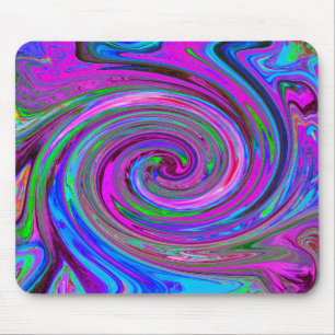 Farbige Magenta-Swirbel-Retro-Abstrakt-Design Mousepad