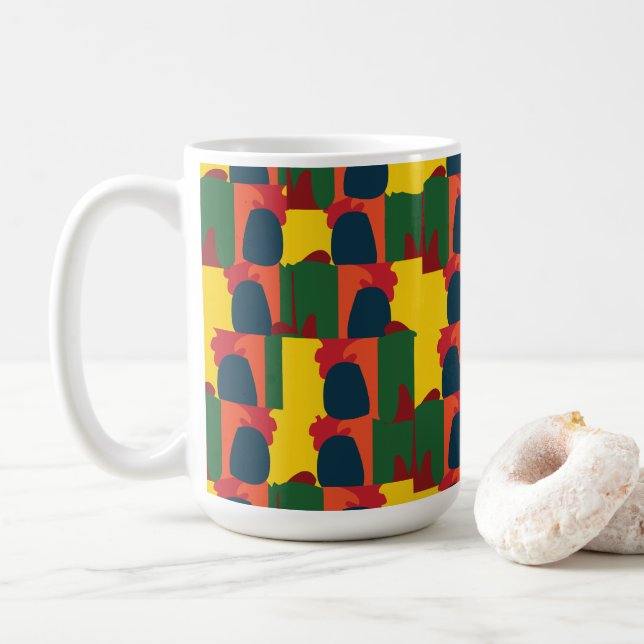 Farbige Malerei Abstrakt Kaffeetasse (Mit Donut)