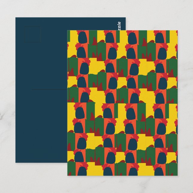 Farbige Malerei Abstrakt Postkarte (Vorne/Hinten)