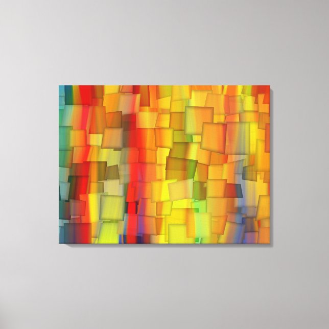 FARBIGE MALEREI REGENBOGEN KUNST 3 LEINWANDDRUCK (Vorderseite)