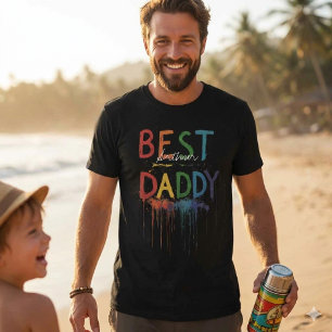 Farbige Malerei-Tropfen Bester Daddy Ever benutzer T-Shirt